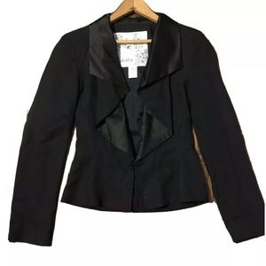 Anthropologie Tabitha Tomasina Black Silk Blazer